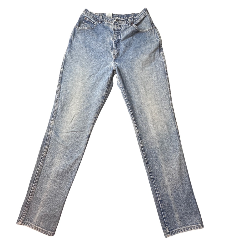VIntage Lands' End Jeans Mens 30x32 Blue Straight Leg Light Wash Denim High Rise